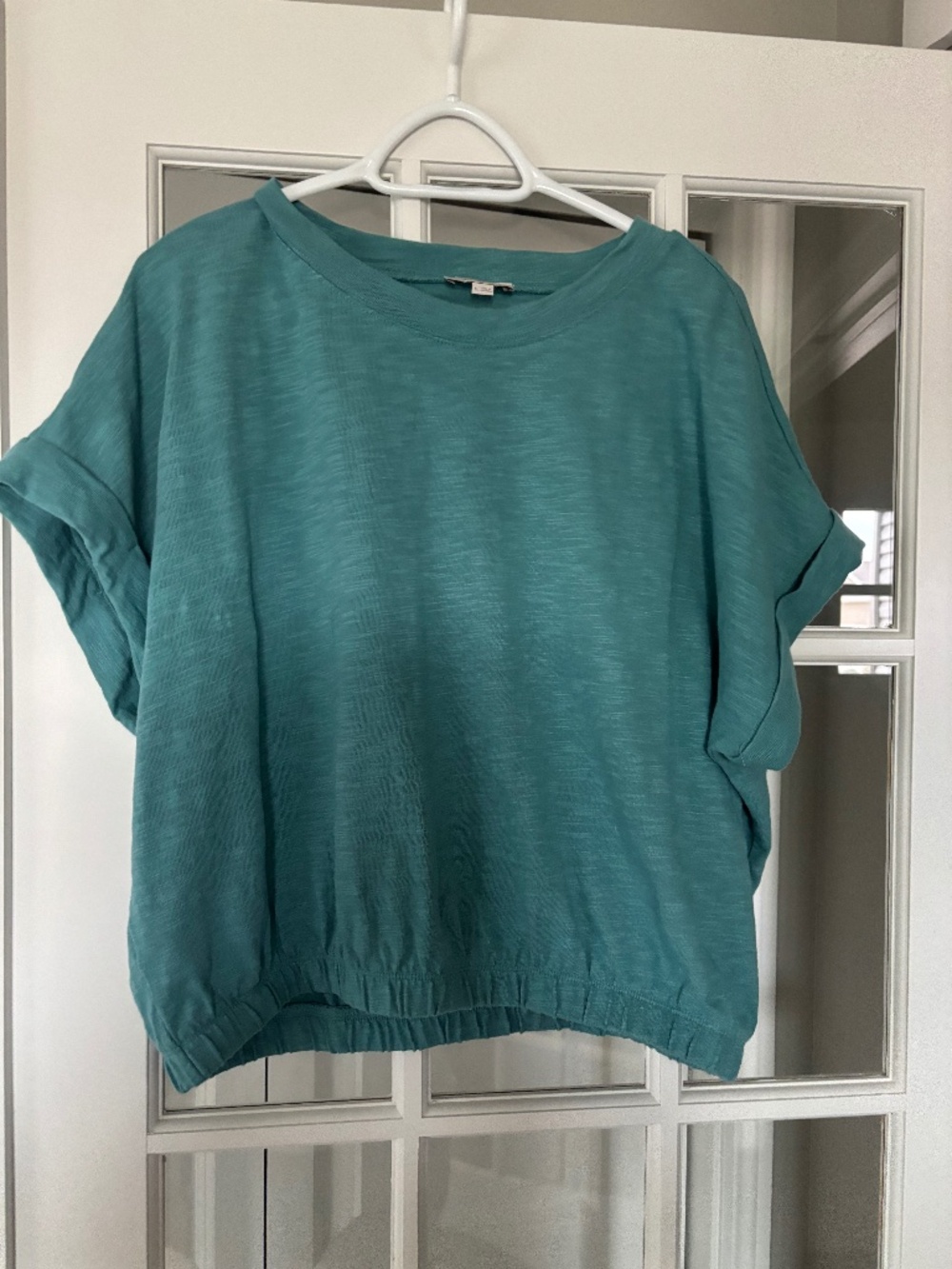 Loft Outlet, dark teal knit top. XL.